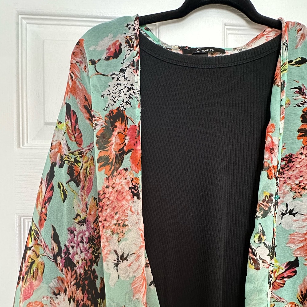 Butterfly and Floral Kimono